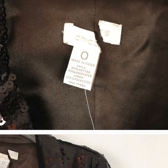 Chico’s Chocolate Sequin Blazer - Picture 3 of 4
